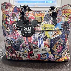 Dooney & Bourke Disney 90th Mickey Through The Years Collage Tote Bag